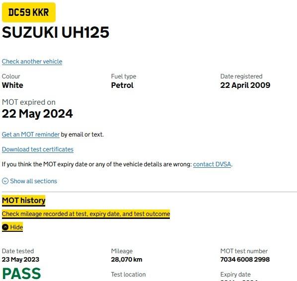 SUZUKI BURGMAN UH 125 2008-2011 RUNNING ENGINE 19K