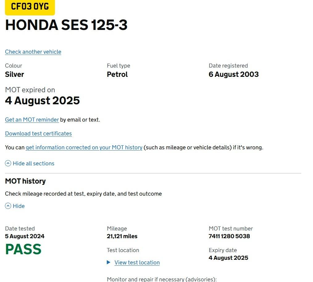 HONDA SES 125 DYLAN 2002-2006 CARBURETTOR 21K