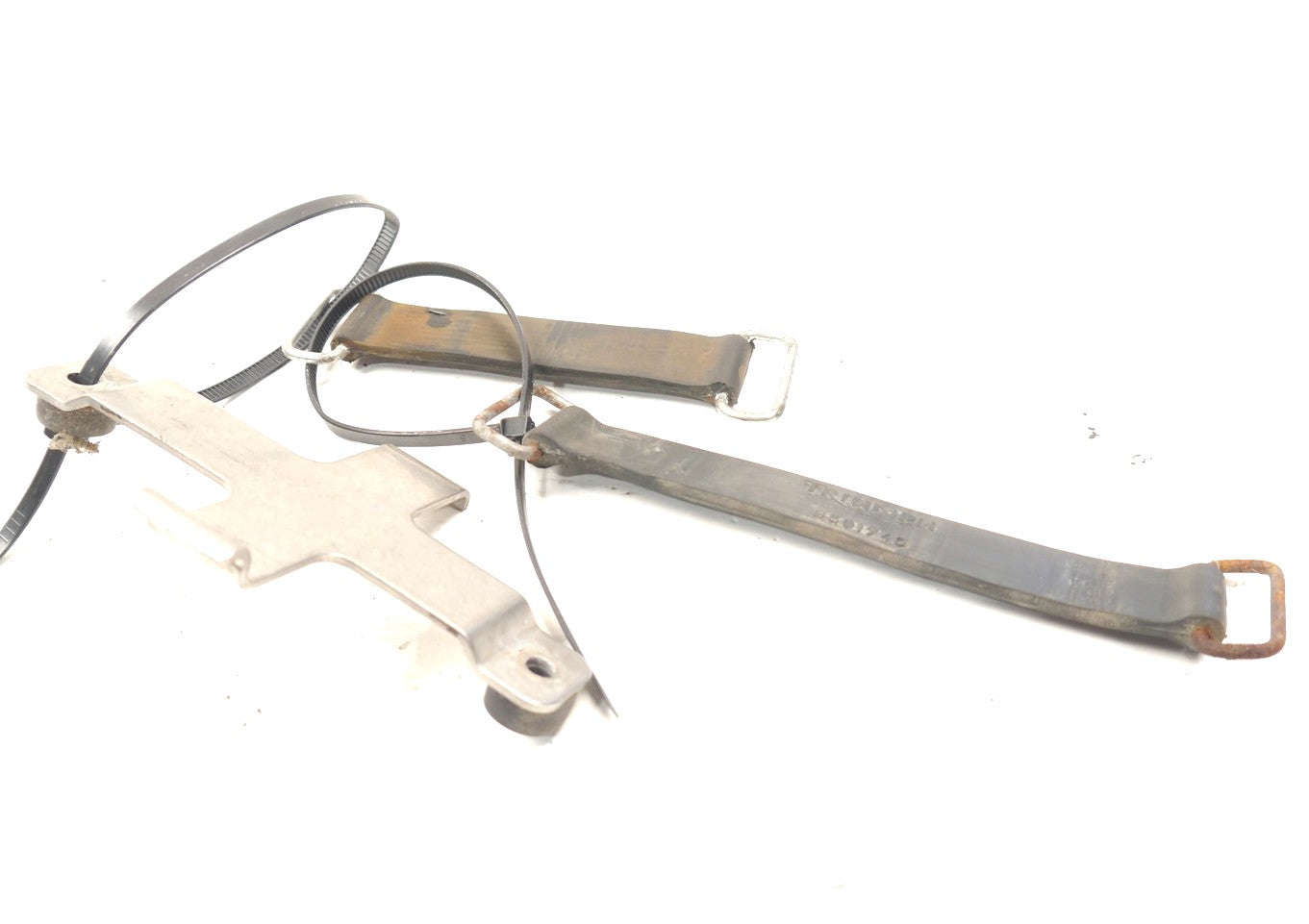 TRIUMPH BONNEVILLE 865 2008-2015 BATTERY CLAMP AND STRAPS OEM